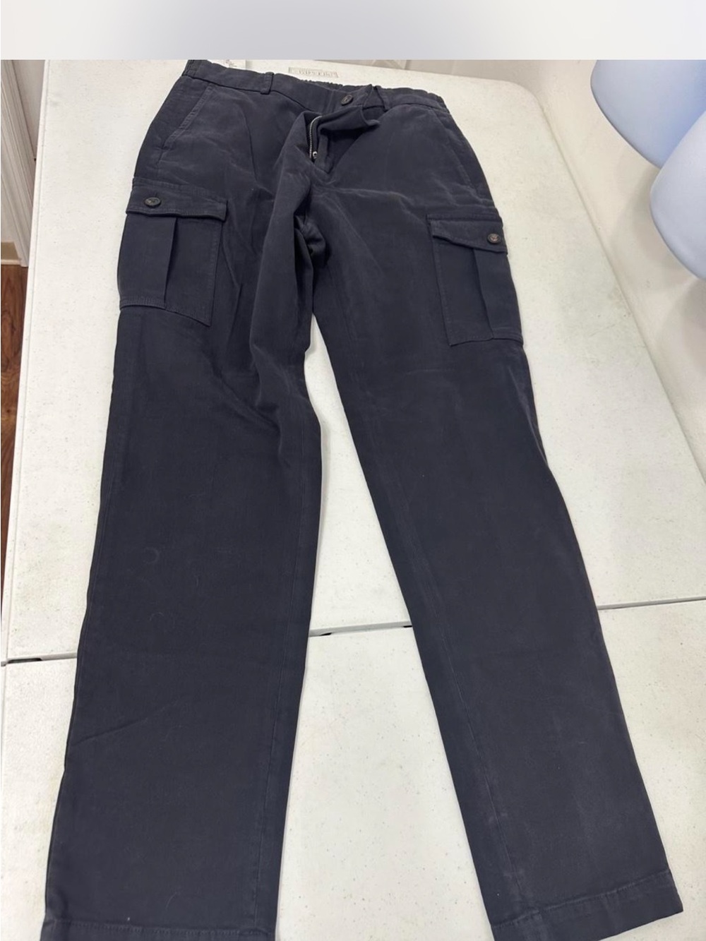 Peserico Men's Black Cargo Trousers with Snap-Flap Pockets